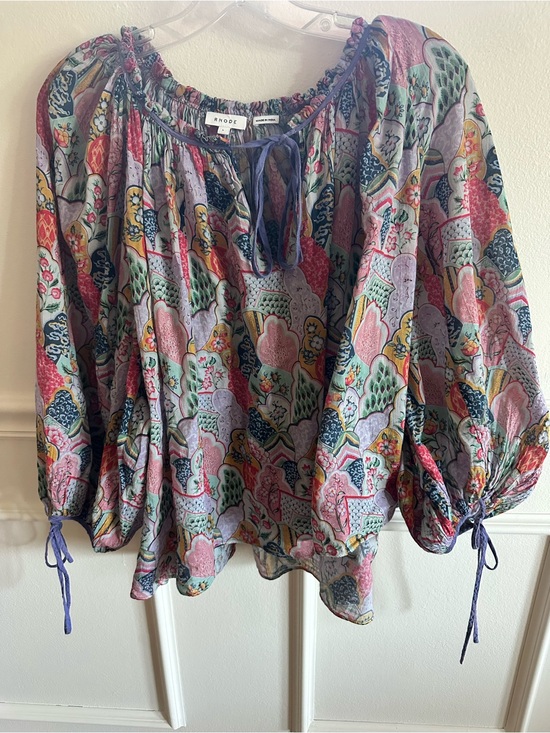 Tops - Rhode mix print patchwork long sleeve floral print blouse